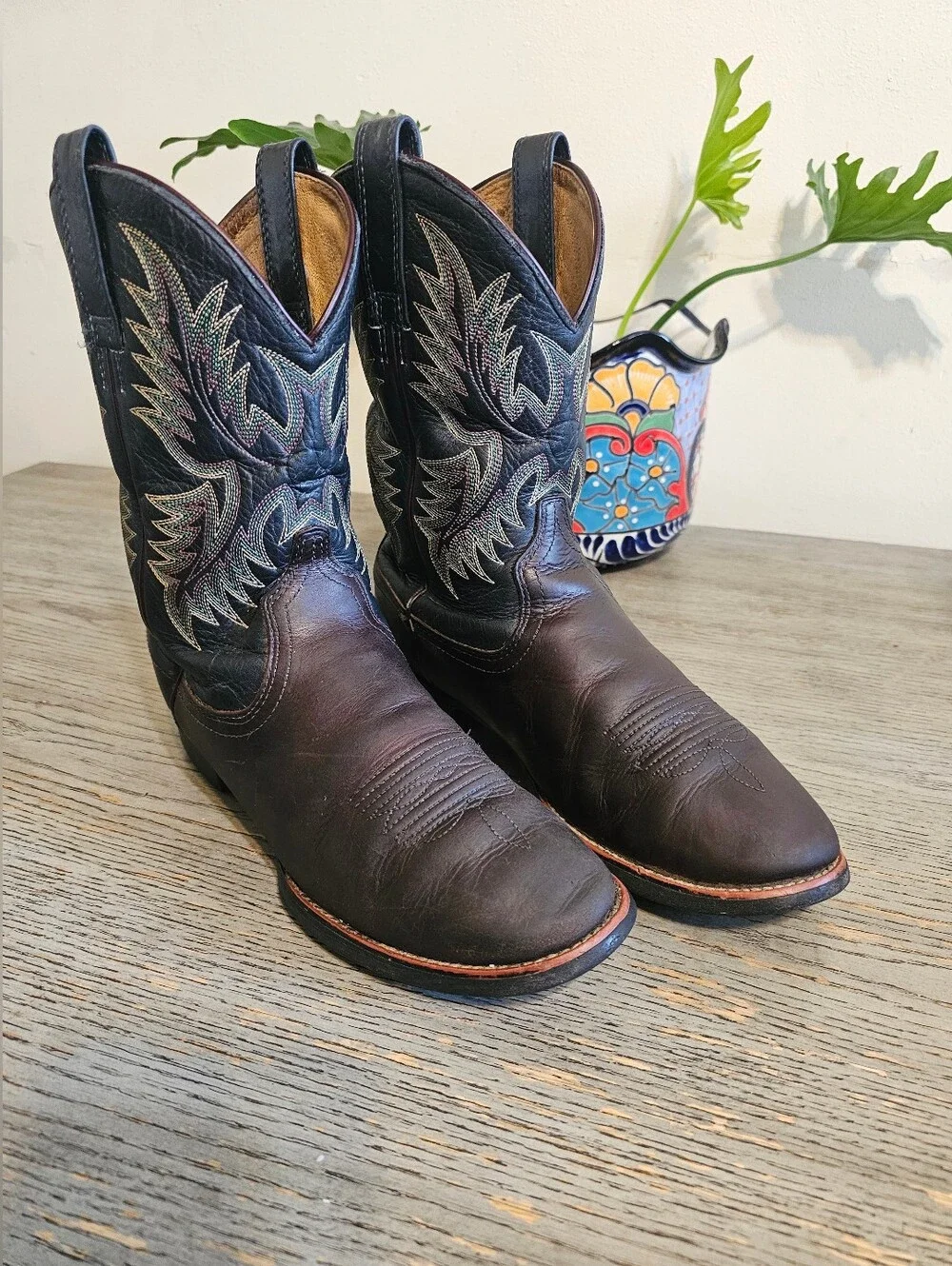 Ariat Brown Tombstone Boots Square Toe Cowboy Western Men's 8D
